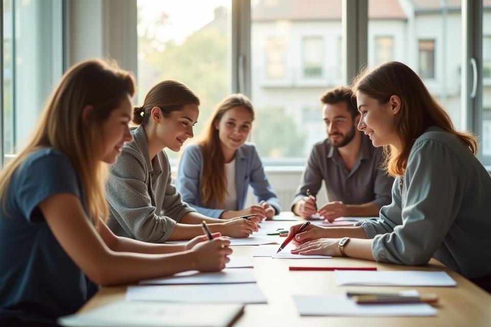 Foto del team Nivale Cartoleria al lavoro in un ufficio moderno e luminoso, con prodotti di cartoleria in evidenza.