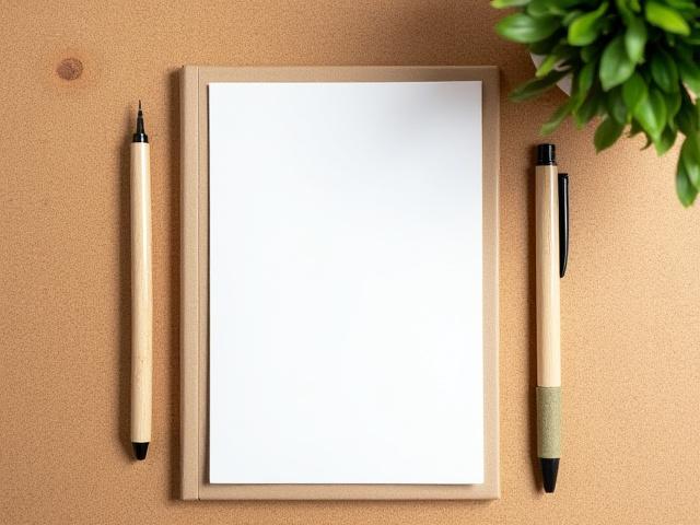 Bloc notes eco-friendly con copertina in carta riciclata e penna biodegradabile